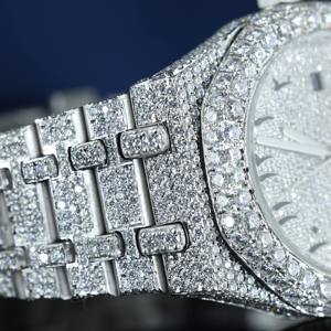 Reloj de Lujo con Diamantes Cuadrados de Alta Gama, 46 mm, Esfera con Indicadores, Resistente al Agua, Cuarzo, Acero Inoxidable, Fecha Automática - Product Image 2