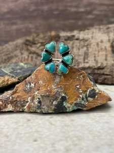 Heart Collection Kingman Turquoise <b>Adjustable</b> <b>Ring</b> Sterling Silver Handmade Southwestern Boho Statement Jewelry Gift for Her - Product Image 5
