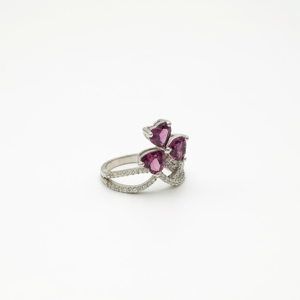 Sparkling Rhodolite <b>Garnet</b> Heart <b>Ring</b> 6MM Elegant Womens Gemstone Fashion Jewelry Collection Set For Women - Product Image 4