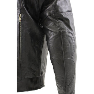 SAMROZ SPORTS Leather Men's <b>Racer</b> Style Collarless Premium Leather Motorcycle Biker Riders <b>Jackets</b> - Product Image 2