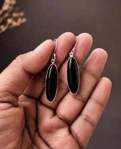 Handmade Black Onyx Drop <b>Earrings</b> Dangle Drop <b>Earrings</b> Stylish Gemstone <b>Earring</b> Handmade Gemstone <b>Earrings</b> Dangle Drop <b>Earrings</b> - Product Image 1