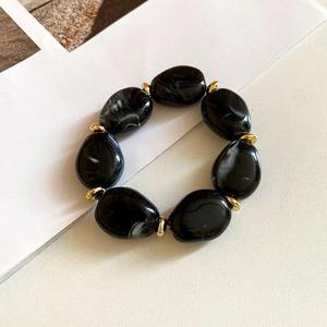 Bracelet et jonc en résine faits à la main, torsadés, élégants, bijoux fantaisie pour femmes, accessoires, bagues tendance, bagues fantaisie - Product Image 3