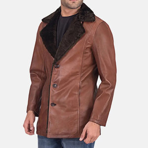Durable Men Fur <b>Lined</b> Leather <b>Coat</b> Wholesale Premium Winter Wear ODM Supplier New Arrival Mens Genuine Fur Leather <b>Coat</b> - Product Image 3