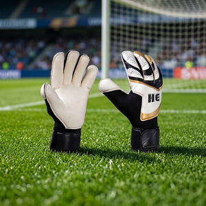 Nouveau modèle de gants de gardien de but en latex allemand, 4 mm, matériau PU, coupe négative, protection des doigts pour les athlètes sportifs, sangle en latex - Product Image 4