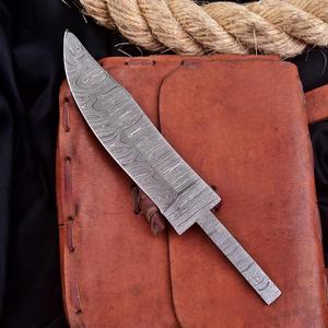 Lame de couteau Skinner en acier Damas de 9 pouces pour la fabrication de couteaux personnalisés, bushcraft, camping, chasse, survie en plein air, bricolage - Product Image 4