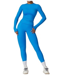 Conjunto de ropa deportiva sin costuras con logotipo personalizado para mujer, conjunto de yoga, ropa de entrenamiento, conjuntos de fitness para gimnasio - Product Image 4