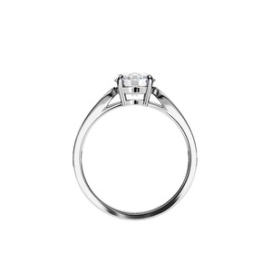 Anillo Minimalista de Plata de Ley 925 con Diamante Redondo de Laboratorio y Piedras Decorativas - Product Image 5