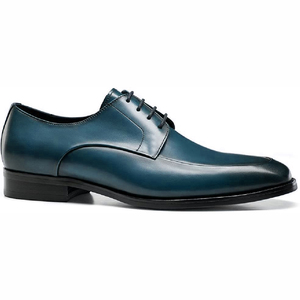 Teal Genuine Leather Oxfords Pointed Toe Lace-Up Soft Autumn Winter Dress Shoes Anti-Slippery Rubber Outsole Office Career Wear - Product Image 2
