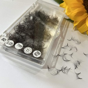 Extensiones de Pestañas de Volumen Preformadas Premium 8D 0.07 C/CC/DD/M/L Curl, Longitud de 7mm-25mm, Pelo Sintético Negro Mate, Logotipo Personalizado - Product Image 5