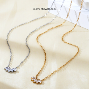 Collier pendentif feuille en zircon plaqué or 18 carats, chaîne délicate pour clavicule, pour femme, cadeau de fête - Product Image 4