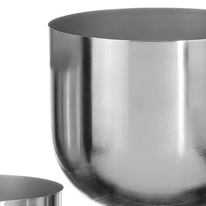 Pot de fleurs en acier inoxydable chromé durable fait à la main avec support, jardinière moderne pour plantes d'intérieur, décoration de table pour la maison ou le bureau - Product Image 2