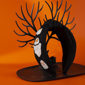 Serre-tête unisexe de 36 cm brodé à la main de perles de rocaille de haute qualité, idéal pour les fêtes à thème d'Halloween, cadeau tendance - Product Image 2