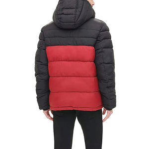 Chaqueta acolchada con logotipo personalizado al por mayor para hombre, impermeable, transpirable, de tela de lona, para invierno, brillante, con capucha. - Product Image 2