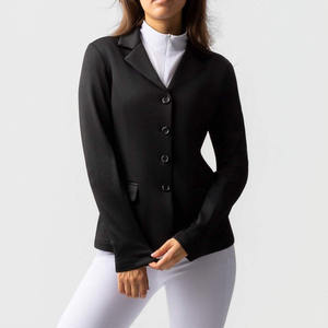 Chaqueta de equitación para mujer, negra, de poliéster, manga larga, para salto ecuestre, cómoda, transpirable y ligera - Product Image 1