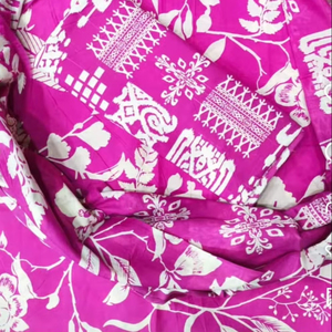 white christmas dresses Hand Block Cotton Suit Set With Mulmul Dupatta, Freesia main image 1