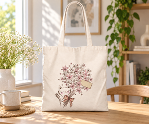 Bolsa de Tela de Algodón Estampada con Ramo de Gatos, Color Blanco Natural, 150 GSM, 38x42 cm, Ecológica, Reutilizable, Calidad de Exportación, Venta al Por Mayor - Product Image 4