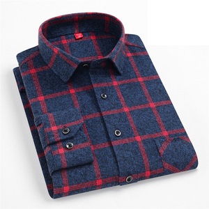 Chemise en flanelle à carreaux 100% coton de qualité supérieure, taille plus, pour hommes, tissu brossé doux, boutonnée, vêtements de travail décontractés d'automne - Product Image 4