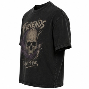 T-shirt noir pour homme à imprimé crâne gothique, manches courtes, col rond, coupe classique, jersey de coton, t-shirt graphique - Product Image 5
