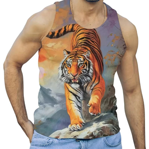 Men Tank Top New Quality 3D Printed Sea Snow Tiger Tank Tops <b>For</b> Man Cool <b>Animal</b> <b>Pattern</b> Tees Summer Casual Vest Oversized - Product Image 1