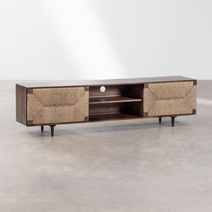 Mueble TV Vandana Arion Neo 200x40 cm en madera de mango y yute Evans - Product Image 4