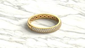 Luxury 18K Gold Multi Row Round Diamond Eternity Wedding <b>Ring</b> <b>Stacking</b> Band Anniversary Statement <b>Ring</b> Fine Jewelry for Women - Product Image 3