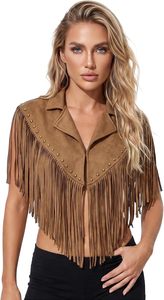 Women's Brown Fringe Shawl Medium Length Solid Color Polyester Bohemian <b>Scarf</b> For Daily Wear - Product Image 4