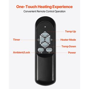 เครื่องทำความร้อนอินฟราเรดไฟฟ้า 1500W พร้อมหน้าจอ LED ตัวตั้งเวลา 24 ชม. และรีโมทคอนโทรล ปรับอุณหภูมิได้หลายระดับ - Product Image 6