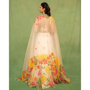 Belle fête imprimée florale porter des robes de cocktail élégantes Lehenga Choli - Product Image 2
