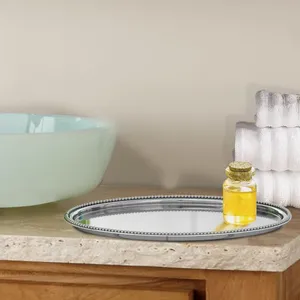 Plateau en céramique artisanal élégant pour le thé, le café, les collations, les gâteaux, les pâtisseries, les boissons, accessoires de service, durable, écologique, style américain - Product Image 6