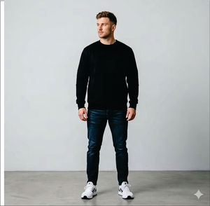 เสื้อสเวตเชิ้ตผู้ชายผ้าฝ้าย 100% สกรีนโลโก้ได้ ราคาส่ง ไซส์ใหญ่ น้ำหนักมาก แบบเรียบง่าย สำหรับฤดูหนาว สวมใส่สบายๆ สั่งซื้อจำนวนมาก - Product Image 1