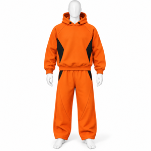 Conjunto deportivo de sudadera con capucha y pantalones holgados de doble cremallera, hecho a medida, de alta calidad, a la moda, estilo hip hop, para hombre. - Product Image 1