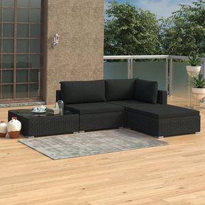 Set di 4 Mobili da Giardino Neri per Intrattenimento all'Aperto - Product Image 1