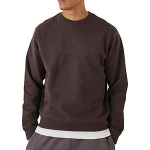 Camiseta de Manga Larga con Borde sin Rematar Personalizada, de Algodón French Terry, Oversize, Cuello Redondo, Lisa, para Hombre - Product Image 1