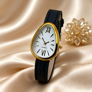 Women's Snake Head Quartz <b>Watch</b>, Gold Tone Leather Strap, Elegant Dress <b>Watch</b> - Product Image 6