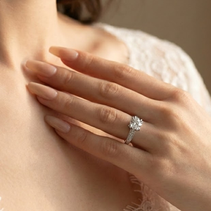 Anillo de compromiso de oro blanco de 14K con diseño de boda directo de fábrica de China, joyería fina de diamante Real, anillos de montaje semi para mujer - Product Image 3