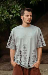 Men <b>Grey</b> Oversized <b>T</b>-<b>Shirt</b> Street Style Aesthetic Premium Cotton Blend Tee Features Relaxed Drop Shoulder Oversized <b>Grey</b> <b>T</b> <b>shirt</b> - Product Image 2