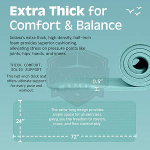 Esterilla de Yoga Plegable de PVC de Alta Calidad - Esterilla de Ejercicio Ligera y Portátil con Correa de Transporte para Viajes y Uso en el Gimnasio en Casa - Product Image 3