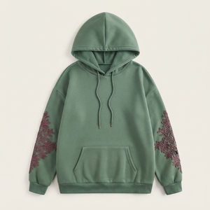 Sweat-shirt à capuche en coton personnalisé avec logo, pour hommes et femmes, décontracté, épais, OEM ODM, surdimensionné, écologique, 500g - Product Image 2