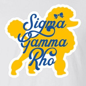 เสื้อยืดพิมพ์ลายสีขาว Sigma Gamma Rho สีน้ำเงินรอยัล ลายกราฟิกสุนัขพุดเดิล แขนสั้น คอกลม สำหรับชมรมนักศึกษา สวมใส่สบายๆ - Product Image 6