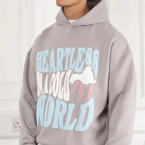 Sweat-shirts à capuche pour hommes entièrement personnalisables avec impression en relief, 100 % coton, légers, respirants, pour l'automne, manches longues, prix ajustable - Product Image 3