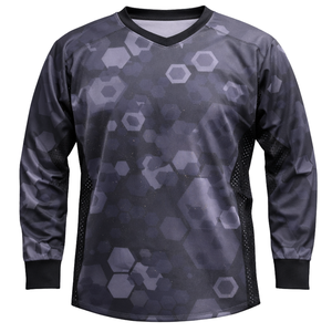 Camiseta Táctica de Paintball con Sublimación Geométrica Hexagonal, Manga Larga, Malla Transpirable, Ropa de Equipo con Puños Acanalados Profesionales - Product Image 2