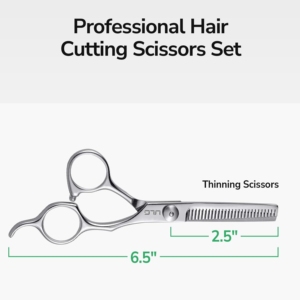 Ciseaux de coiffure professionnels en acier inoxydable Harbor Industry, ciseaux à effiler, ciseaux de barbier, ciseaux de salon de coiffure, 6,5 pouces - Product Image 3