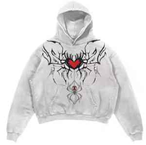 Sweat-shirts pour hommes tendance en molleton technique, effet usé, délavé à l'acide, fermeture éclair - Product Image 2