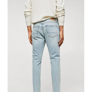 Jean en denim pour homme, style urbain, taille haute, coupe droite, 100% coton, respirant, écologique, délavé, à prix abordable - Product Image 3