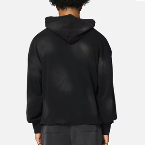 Sudadera con Capucha Negra Extra Grande para Hombre, con Cierre, Informal, de Forro Polar, 100% Algodón, Resistente al Viento, Corte Regular, para Invierno - Product Image 3