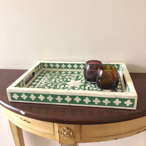 Bandeja de Hueso Natural con Incrustaciones, Diseño Bosque, Bandeja para Servir Hecha a Mano con Incrustaciones de Hueso - Product Image 3