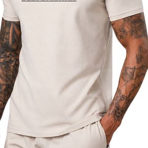 Camiseta de Jersey para Hombre, Color Beige, Cuello Redondo, Manga Corta, Diseño Gráfico, Informal, Transpirable, Estilo Urbano, Moda de Verano - Product Image 5