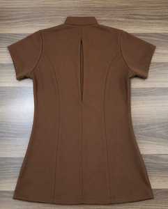 Women's Beauty Spa Nail Hairdressing Salon <b>Scrub</b> <b>Sets</b> Spandex/Polyester Knitted Seamless Fusing Short Sleeve Beautician Tunic - Product Image 3