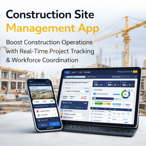 การพัฒนาแอปพลิเคชันจัดการไซต์ก่อสร้างยุคใหม่พร้อมระบบอัตโนมัติเพื่อการตรวจสอบโครงการแบบเรียลไทม์และประสิทธิภาพการทำงานของบุคลากร - Product Image 1