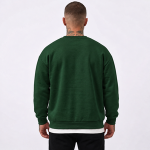 <b>Men's</b> Beige Crewneck Sweatshirt Regular Fit Knitted Cotton Pullover Casual Autumn Wear - Product Image 6